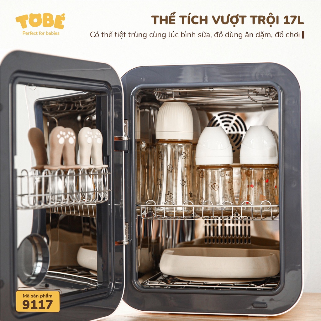 Máy tiệt trùng UV WIN 01 Tobé tiệt trùng UV, sấy khô, bảo quản đồ dùng của bé dung tích 17L hàng cao cấp