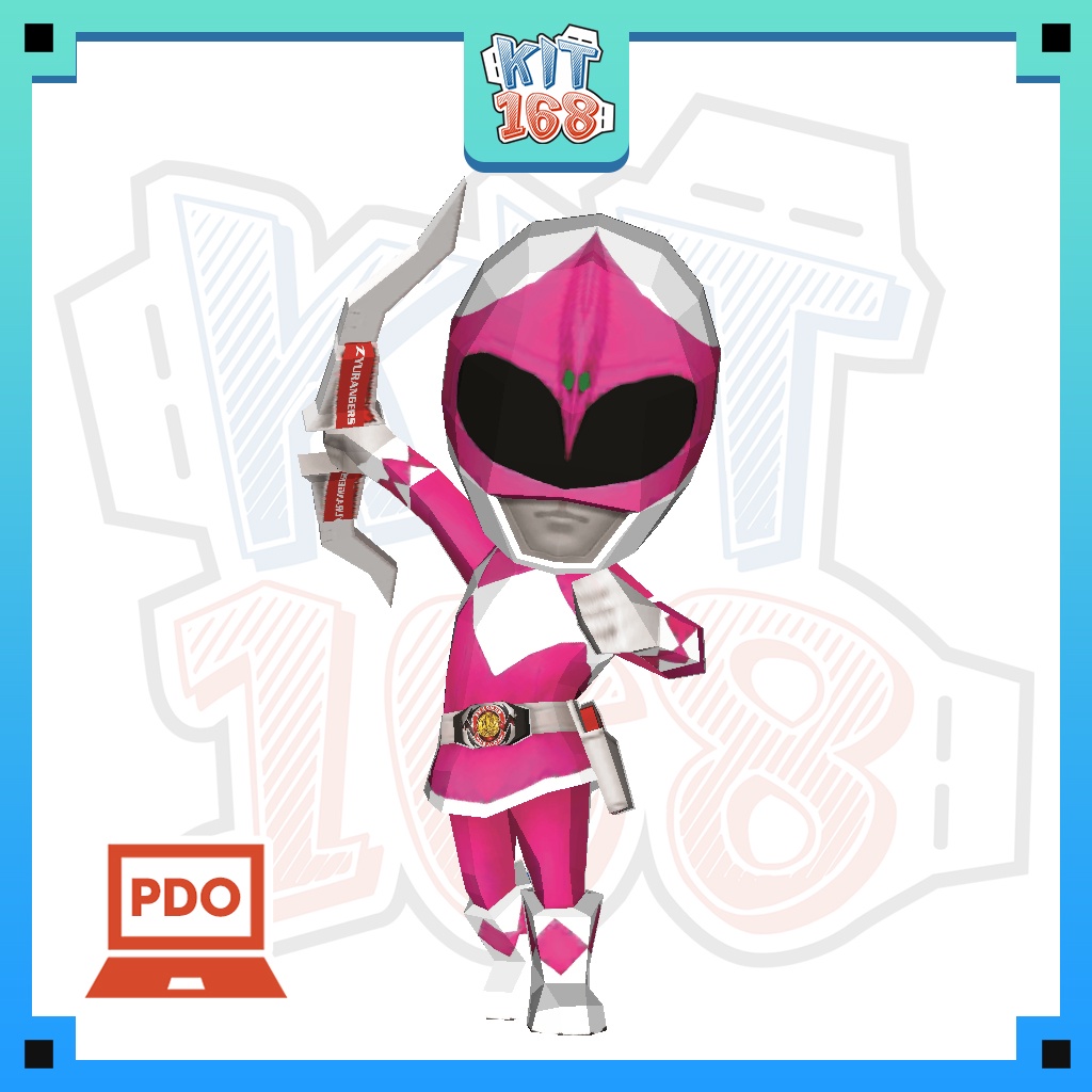 Mô hình giấy Anime Game Pink Ranger - Power Rangers