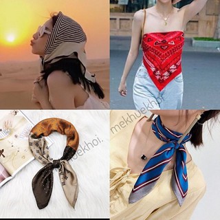 Khăn Bandana khổ vuông 70x70cm làm áo yếm, quàng đầu, tạo kiểu - Khăn lụa vuông