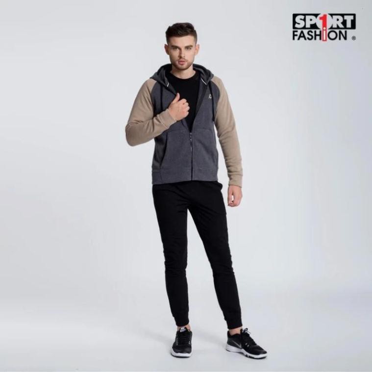 Hot (Bil fom) Áo khoác nỉ nam  Raclang tím than phối be - SPORT1 [ HÀNG CHÍNH HÃNG ] ak34