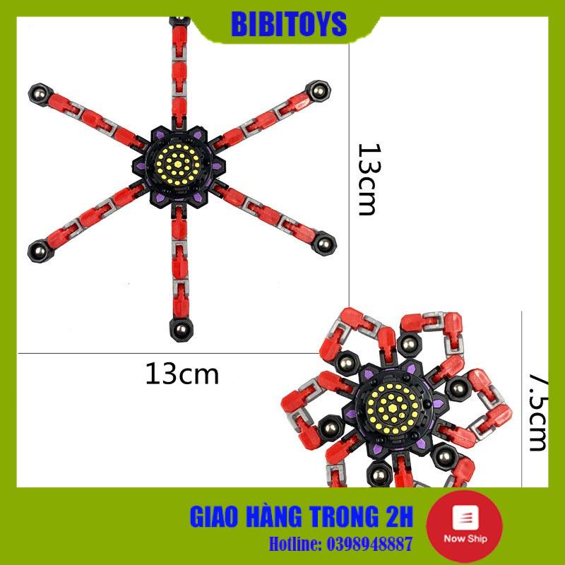 Con quay đồ chơi robot fidget spinner đầu ngón tay cơ khí dạng chuỗi biến hình , con quay hồi chuyển giải nén spinner