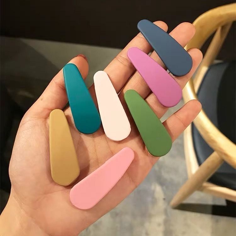 Kẹp tóc hình giọt nước trơn màu dễ thương