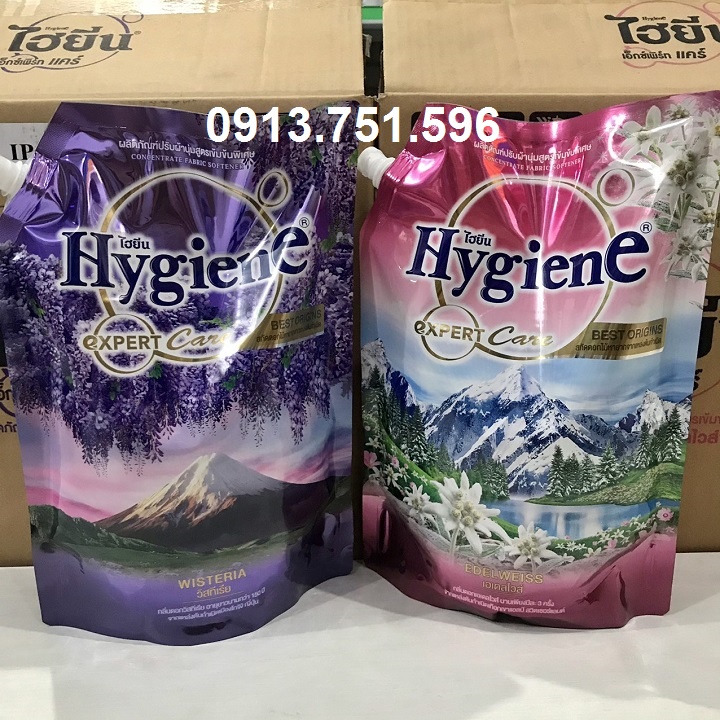 Nước xả đậm đặc siêu thơm Hygiene túi 1.300ml Thái Lan