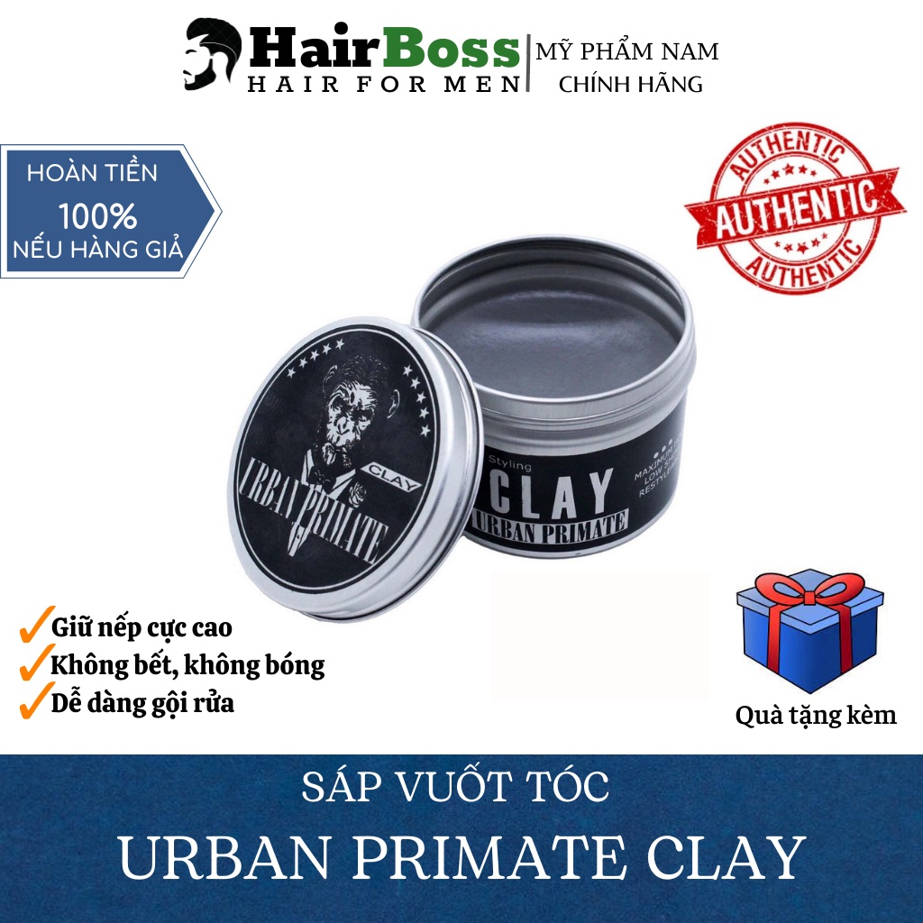 Sáp vuốt tóc Urban Primate Clay chính hãng giữ nếp tạo kiểu tóc