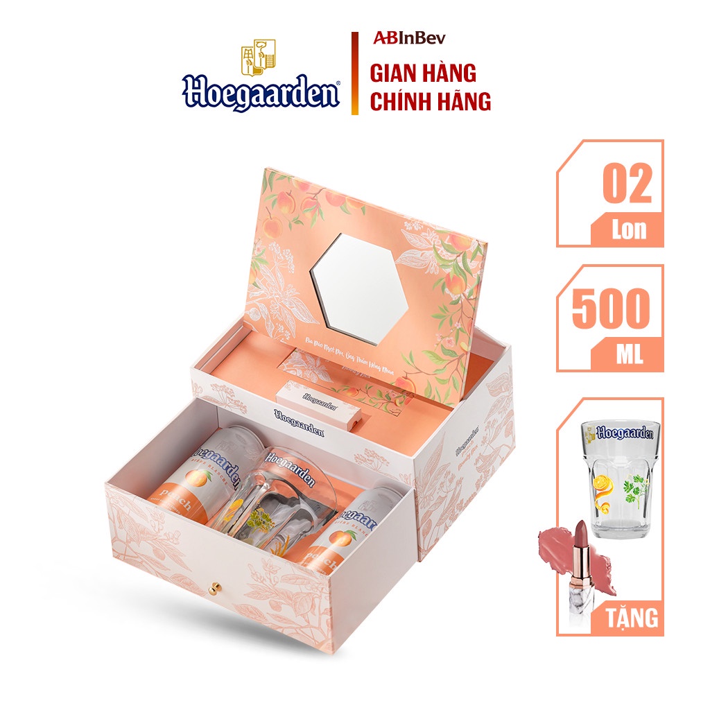 Hộp Mỹ Phẩm Hoegaarden Peach - Phiên Bản Giới Hạn - Trang Điểm Tone Ửng Hồng