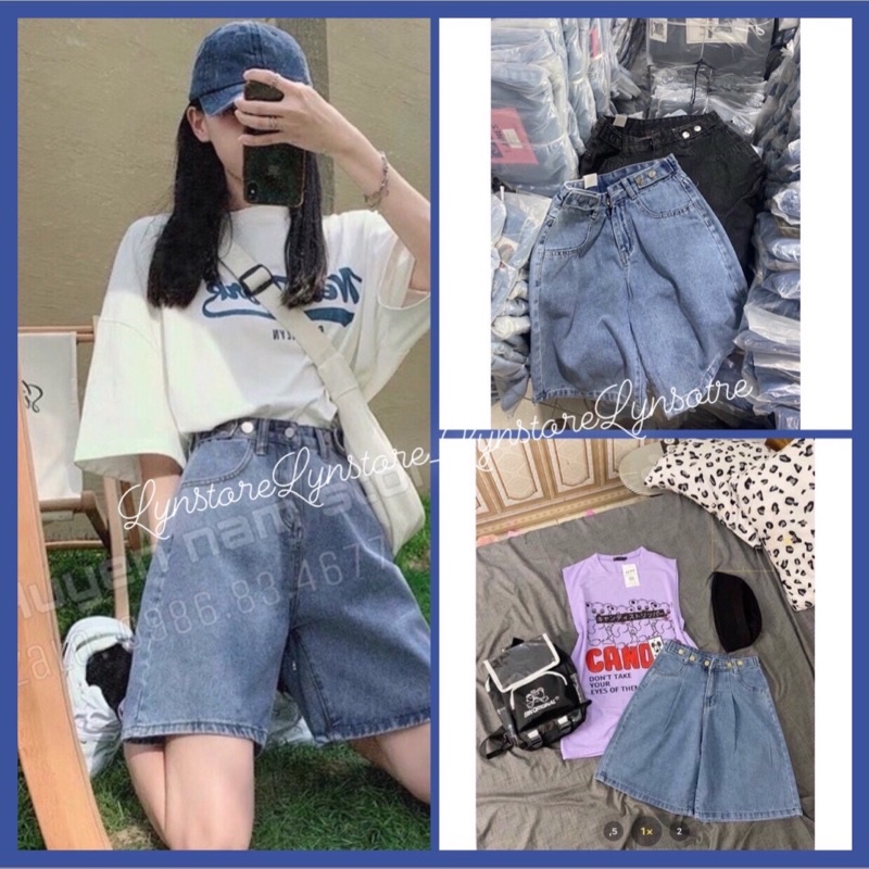 Quần Short Jeans Quần ngố bò kèm nút khoá thu nhỏ dáng may gấu 1 màu Mã Q2 hàng cao cấp kèm video và ảnh thật