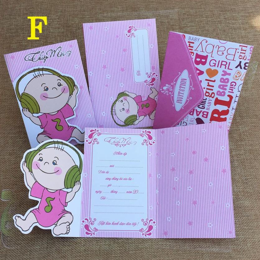 | 𝐂𝐎𝐌𝐁𝐎 | 10 Thiệp Sinh Nhật Cho Bé - Hình Bé Con Dễ Thương