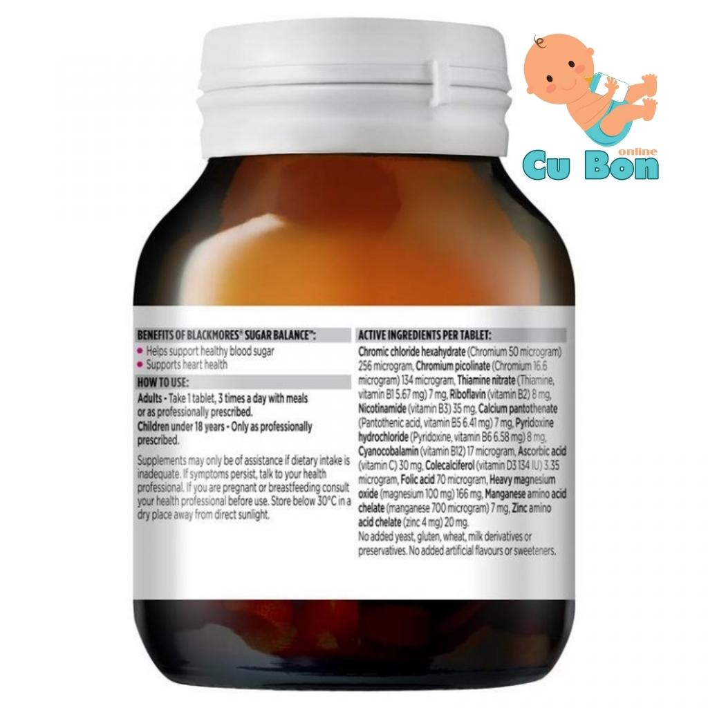 viên uống cân bằng đường huyết Blackmores Sugar Balance của Úc 90 Viên cho người từ 12 tuổi