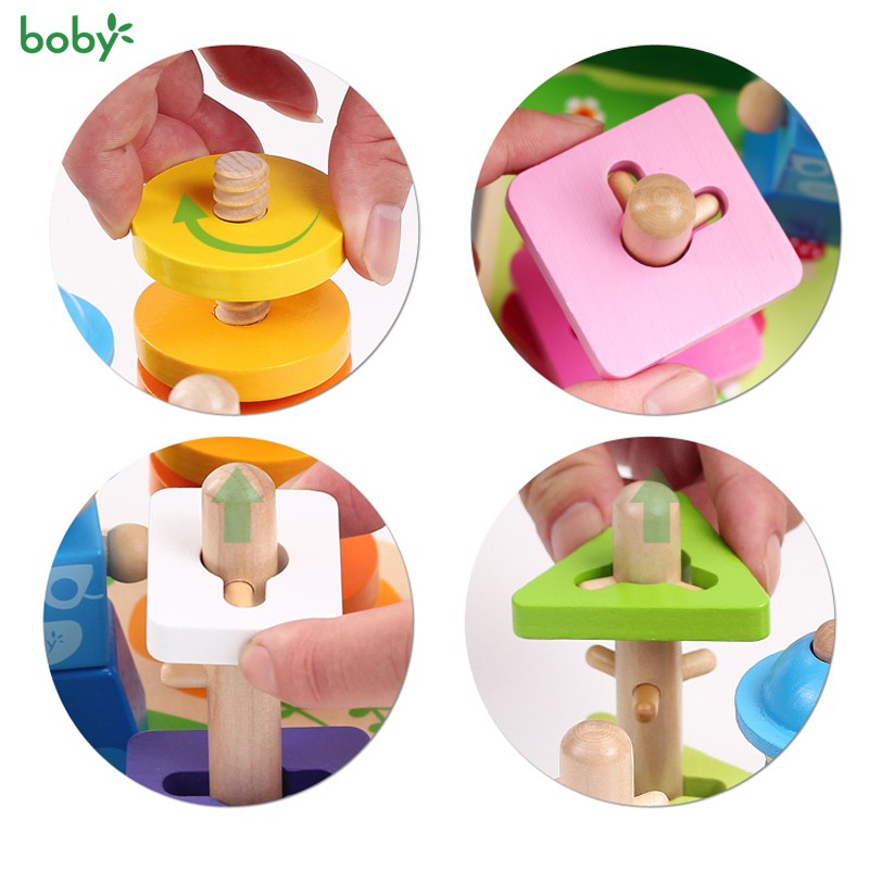 Đồ chơi gỗ Montessori cho bé Bộ xếp hình khối chú bé Boby