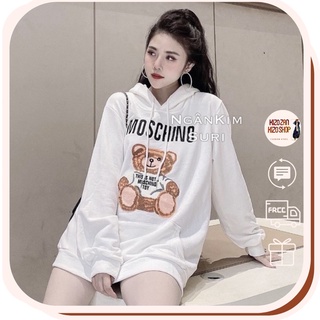 26103. ÁO NỈ GẤU MOSCHINO CÓ MŨ