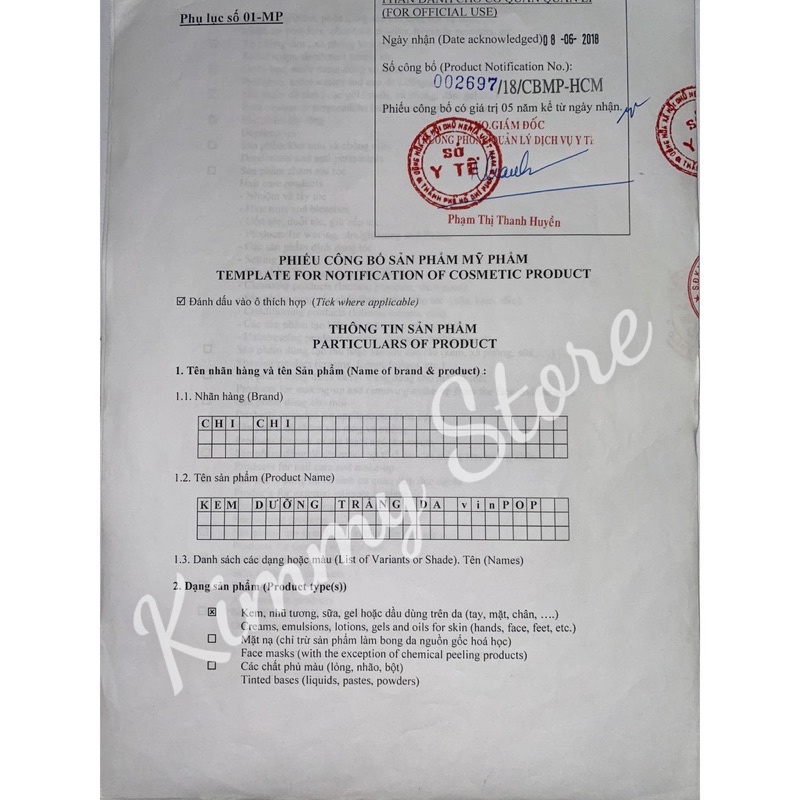 Kem Pop Thái 100g lẻ 1 hộp
