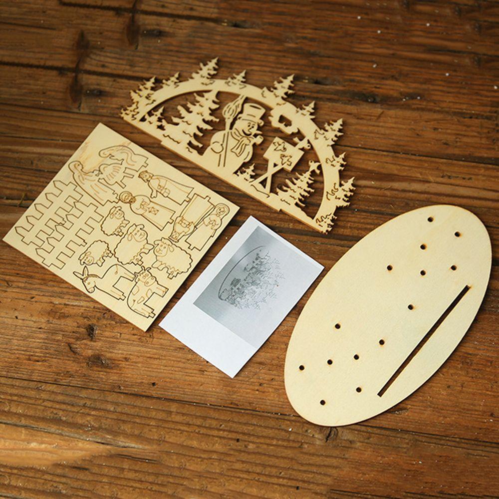 KUNHEV Nhà Thờ Ba Chiều Bằng Gỗ Trang Trí Giáng Sinh DIY