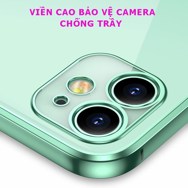 [Ảnh Thật] Ốp cho Iphone Dẻo Viền Màu cạnh vuông cho 7plus/ 8plus/ X/Xs/ Xs Max/ 11/ 11 Pro Max/ 12/ 13pro Max cao cấp