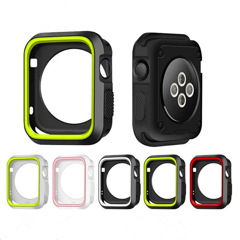 Vỏ bảo vệ bằng silicon kèm dây đeo thích hợp cho đồng hồ thông minh Apple Watch Series 7 Band IWatch 45mm 41mm