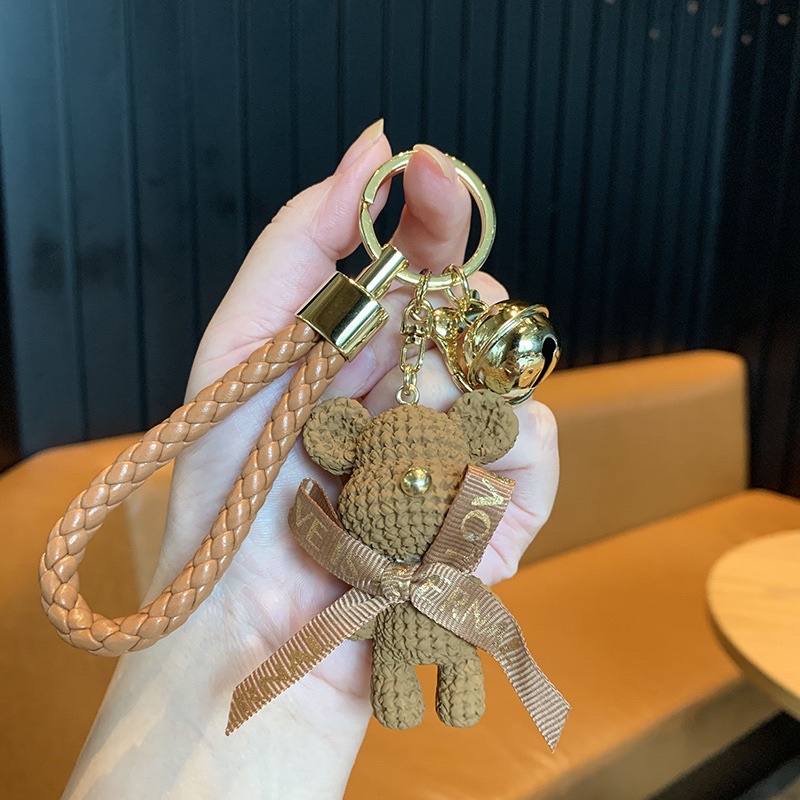 Móc Khoá Gấu Bear Kèm Chuông Cute, Móc Khóa Phụ Kiện Túi Xách Hình Gấu