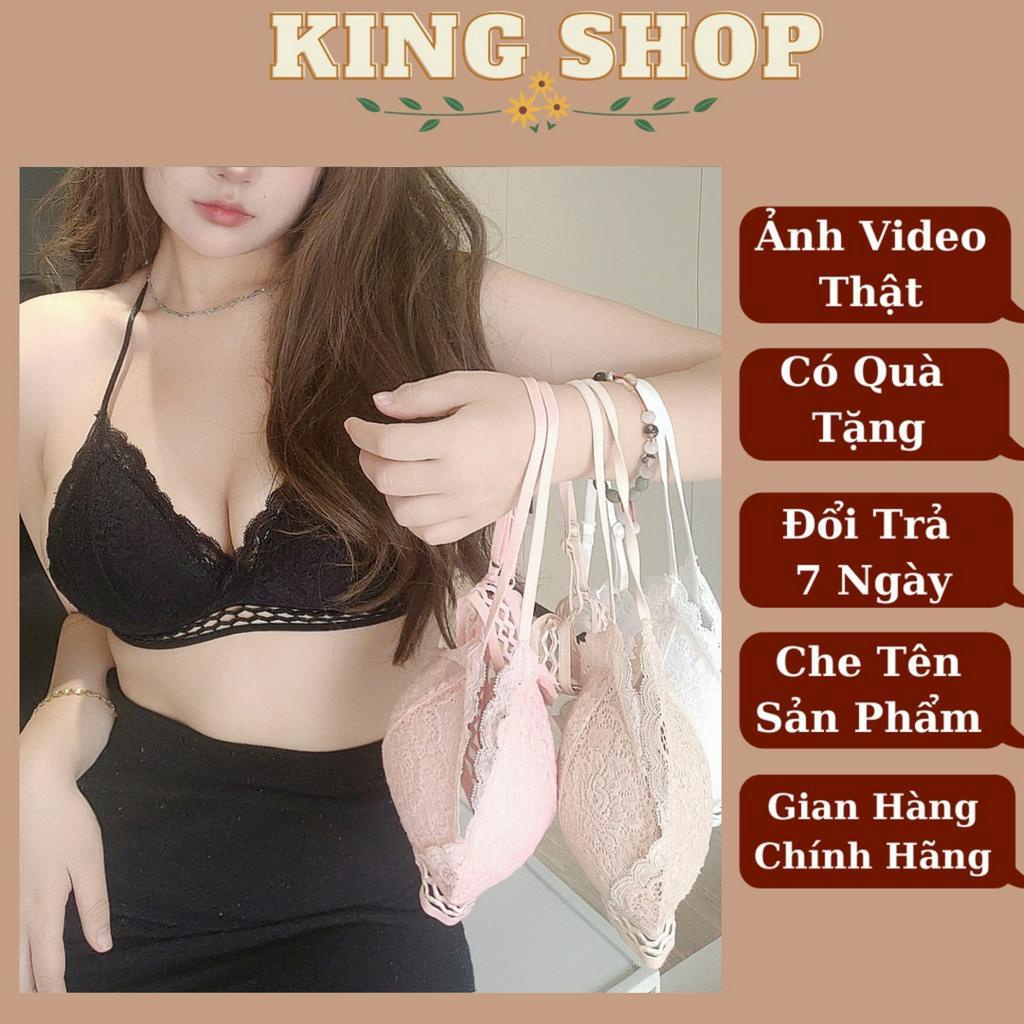 Áo bra ren nữ - Áo ngực dây mảnh mút mỏng thông khí hoa hồng gợi cảm sexy Kingshop B3013