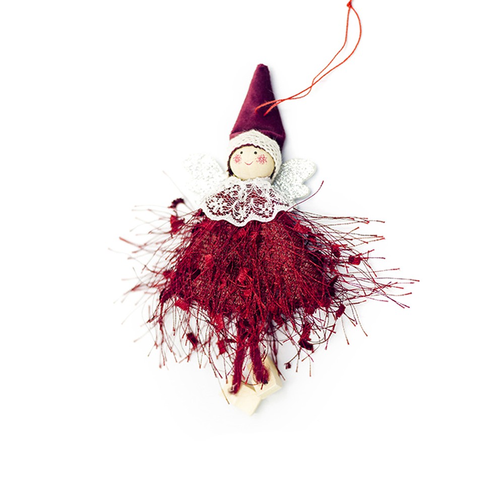 Búp Bê Thiên Thần Len Đan Dễ Thương Trang Trí Cây Thông Giáng Sinh