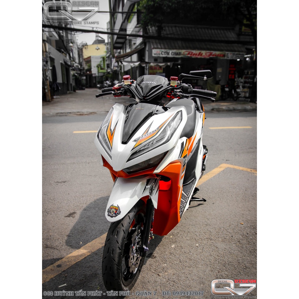 Tem rời vario - trắng cam - decalq7
