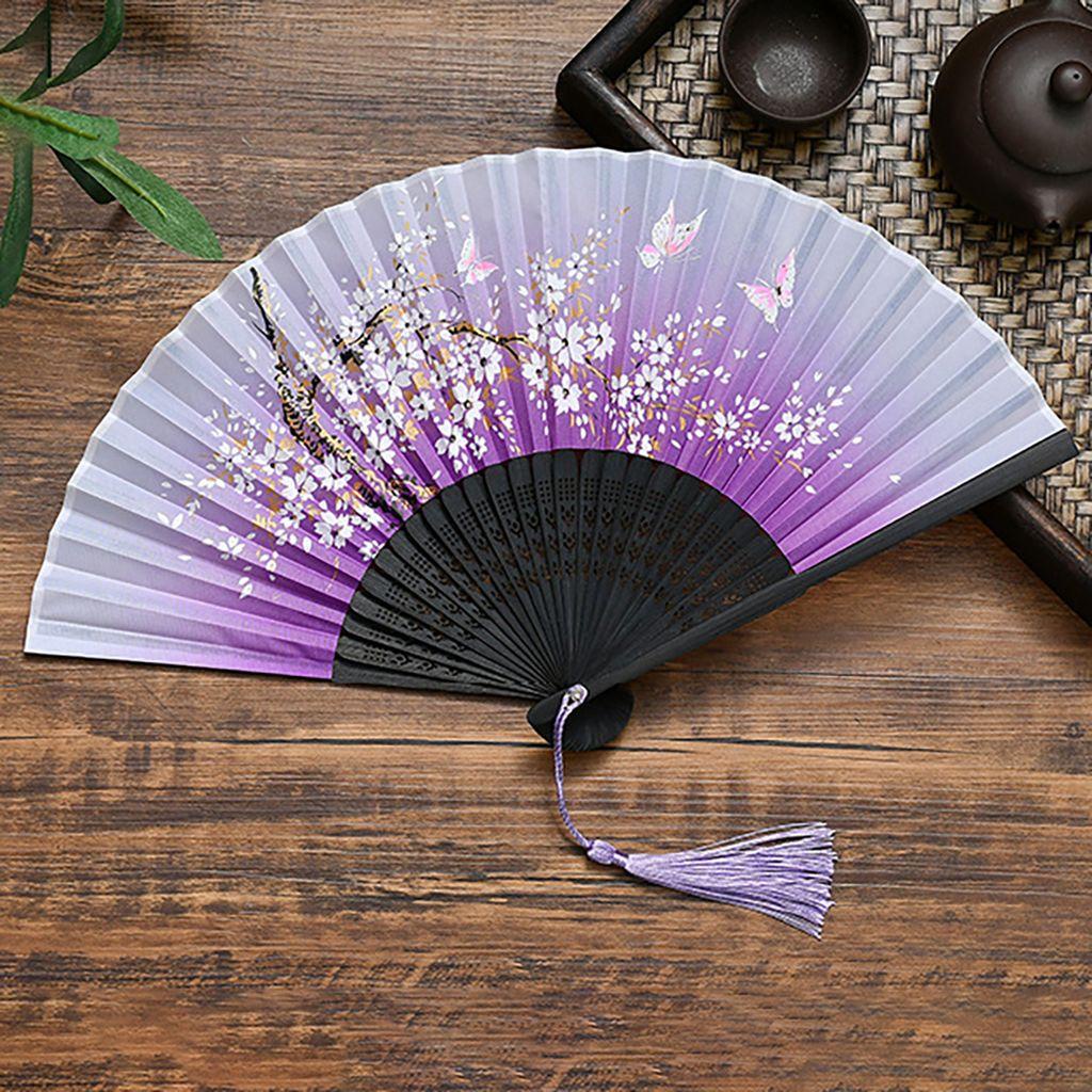 Mkeb Quạt Gấp Bằng Gỗ Tre Nhiều Màu Sắc Phong Cách vintage Thanh Lịch Dùng Làm Quà Tặng Mùa Hè