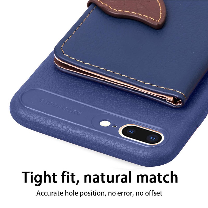 Ốp iphone 6 7 8 Plus X XS XR Lá kẹp da hoa văn điện thoại TPU Ốp lưng mềm