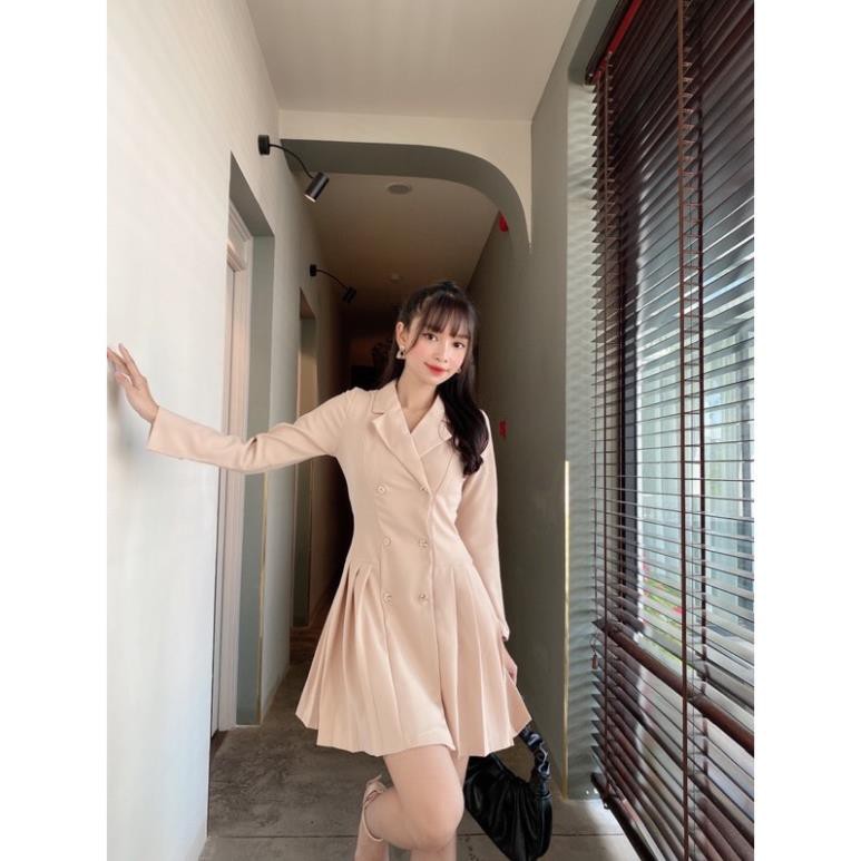 NTKL Đầm vest xếp ly đi tiệc cưới, đi bar,dạo phố, đi học, đi làm xinh xắn, sang trọng