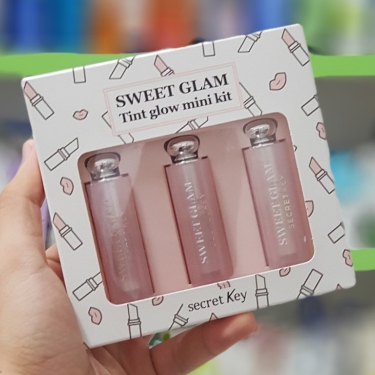 Set Son dưỡng 3 cây MINI Secret Key Sweet Glam Tint Glow 1.6g