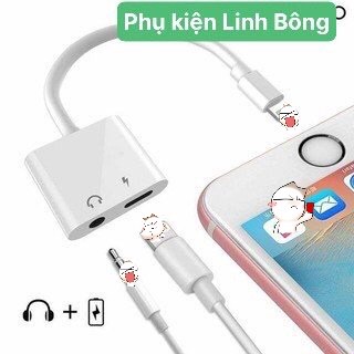 ( SIÊU RẺ) Jack Chuyển Đổi + Rắc Chia Cổng Vừa Sạc Vừa Sử Dụng Tai Nghe-Hỗ Trợ Mic Cho IP7 đến 11promax