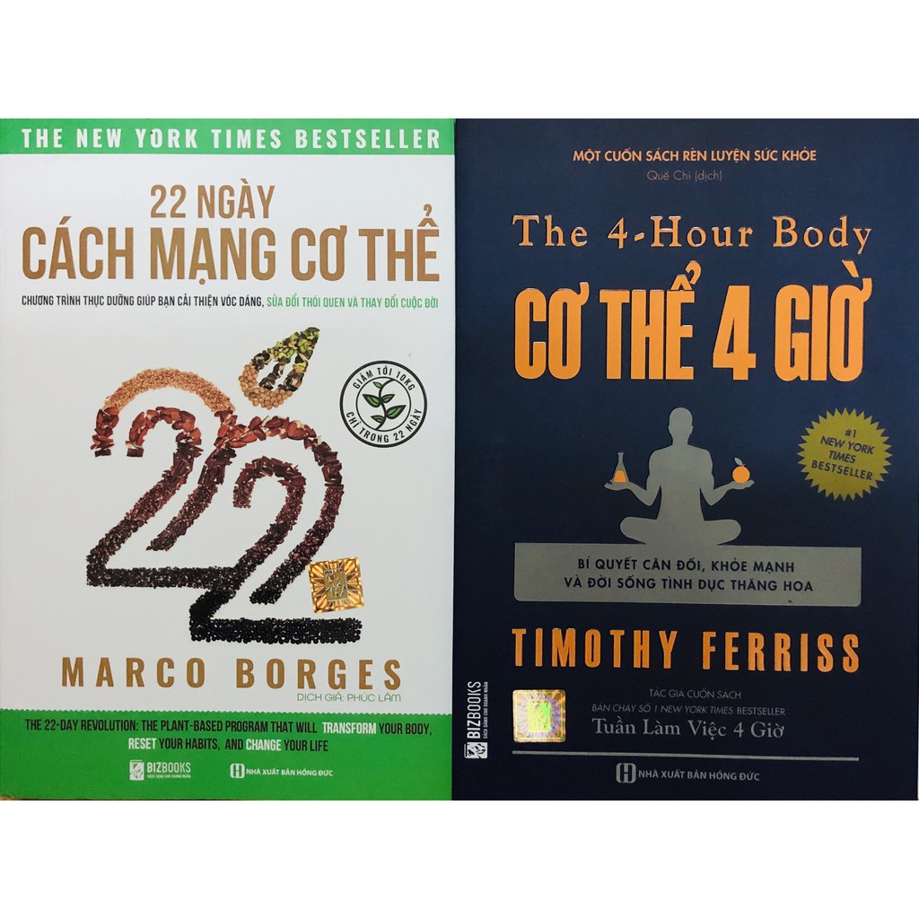 Sách - Combo 22 Ngày Cách Mạng Cơ Thể + Cơ thể 4 giờ: Bí quyết cân đối khỏe mạnh và đời sống tình dục thăng hoa