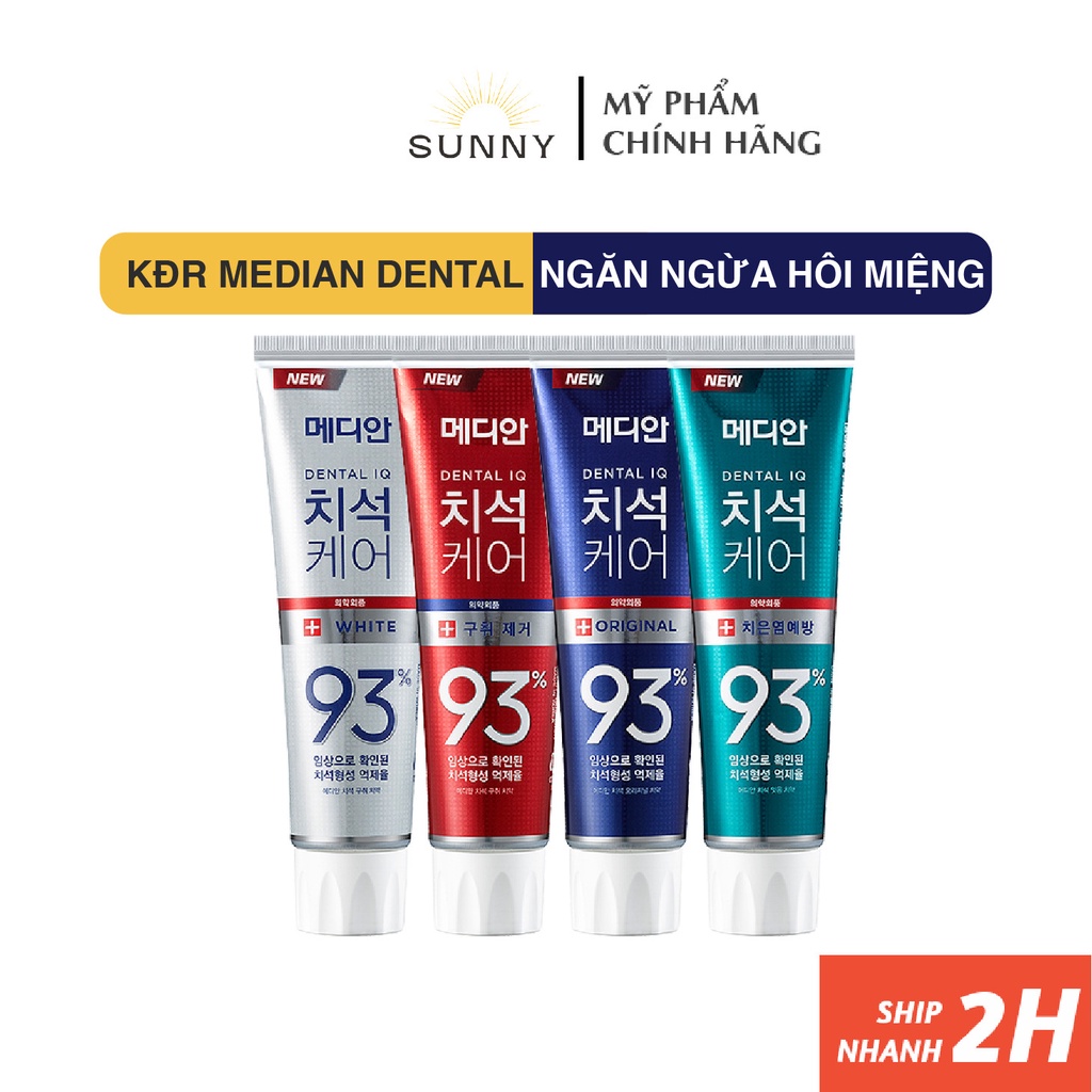 Kem đánh răng Median Dental IQ 93% chính hãng Hàn Quốc giúp trắng răng, thơm miệng