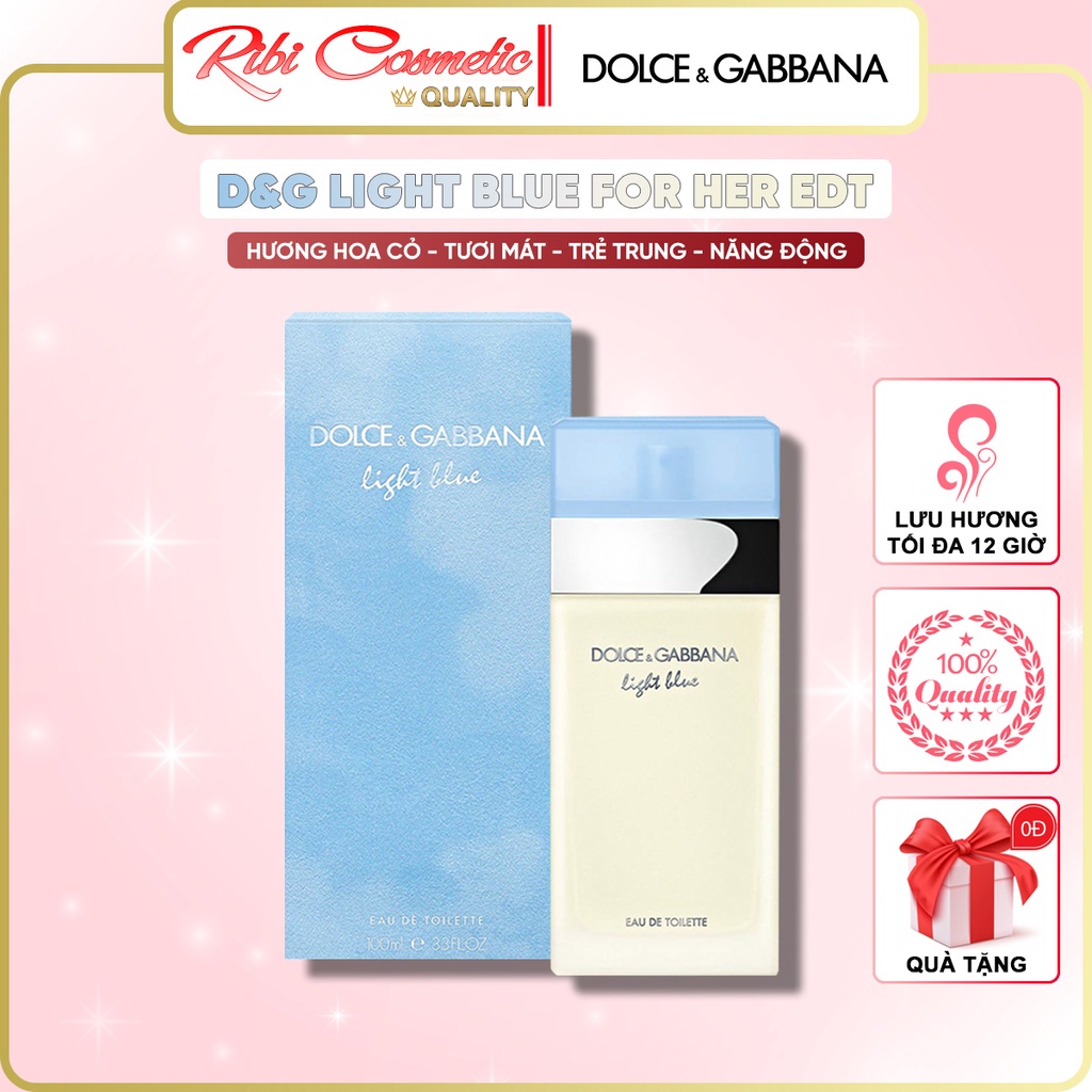 Nước hoa nữ D.G Light Blue Hương bưởi thơm mát Trẻ trung Hiện đại Tươi mát Ribicosmetics