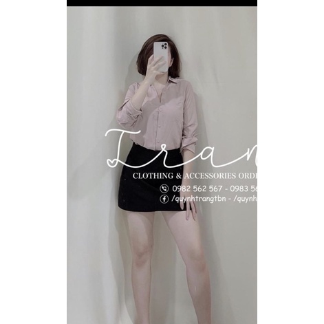 BÁN SỈ ÁO SƠ MI LỤA HỒNG NUDE TRƠN CHO NỮ