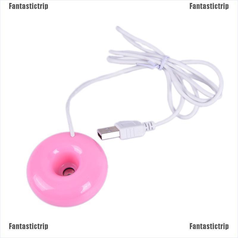 Fantastictrip 1pc Mini Portable Donuts Humidifier USB Air Purifier Aroma Diffuser Steam Gift