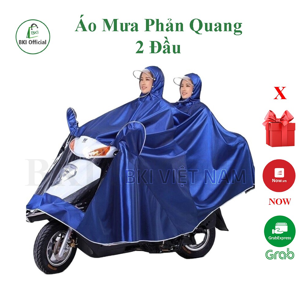 Áo Mưa 2 Đầu Phản Quang Có Kính Che , Áo Mưa Đôi Phản Quang - AOMUA2DAUPQ