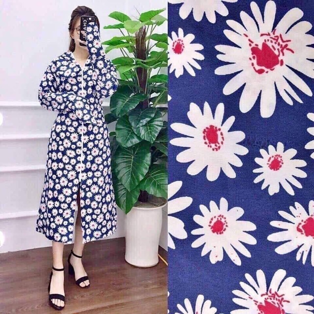 Áo choàng chống nắng chất thô kate 2 mặt