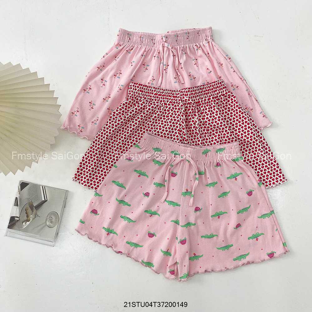 Quần ngủ đùi nữ cotton VM STYLE quần mặc nhà lưng thun họa tiết 22STU03T372201