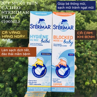 Xịt muối biển hằng ngày cá heo Sterimar (100ml - Pháp)[Hàng nội địa Pháp]