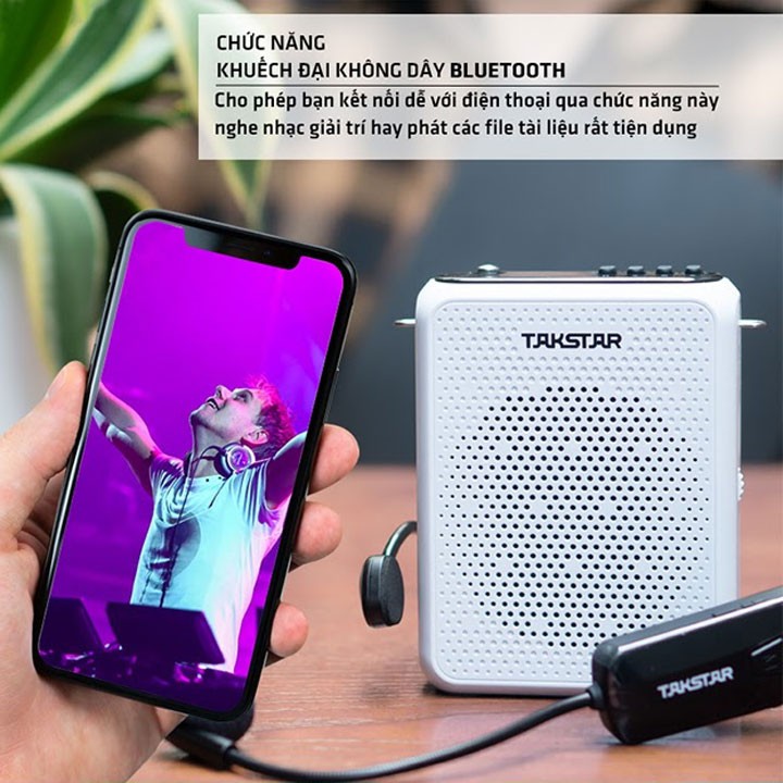 Máy Trợ Giảng Không Dây, Takstar E300W sóng UHF có Bluetooth, Giáo Viên, Tiếp Thị, hướng dẫn viên du lịch