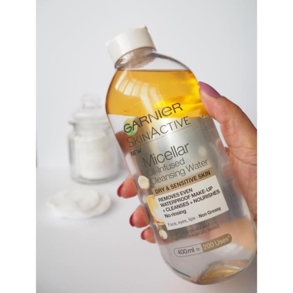 Nước tẩy trang Garnier Nga 400ml, 125ml dầu vàng nắp trắng | BigBuy360 - bigbuy360.vn