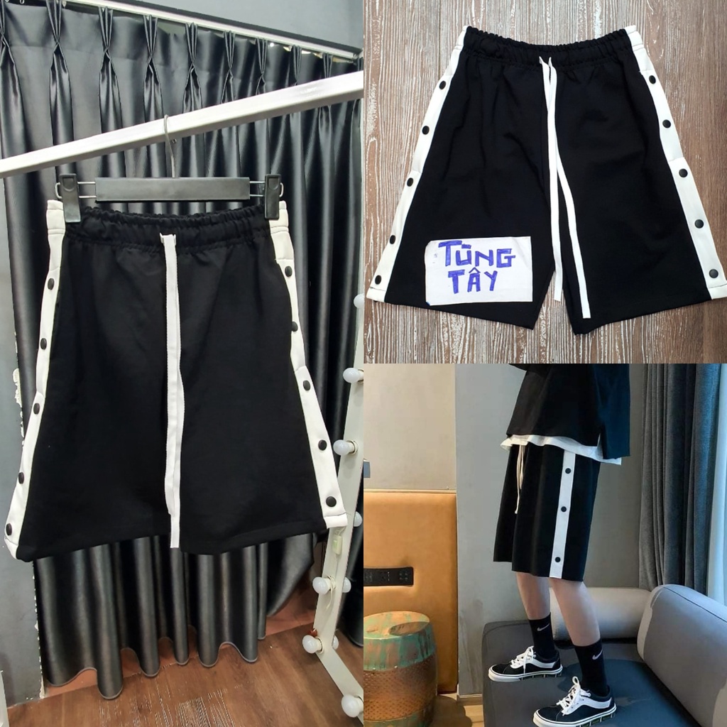 Quần Short Button 1 line unisex ( 1 sọc + cúc )