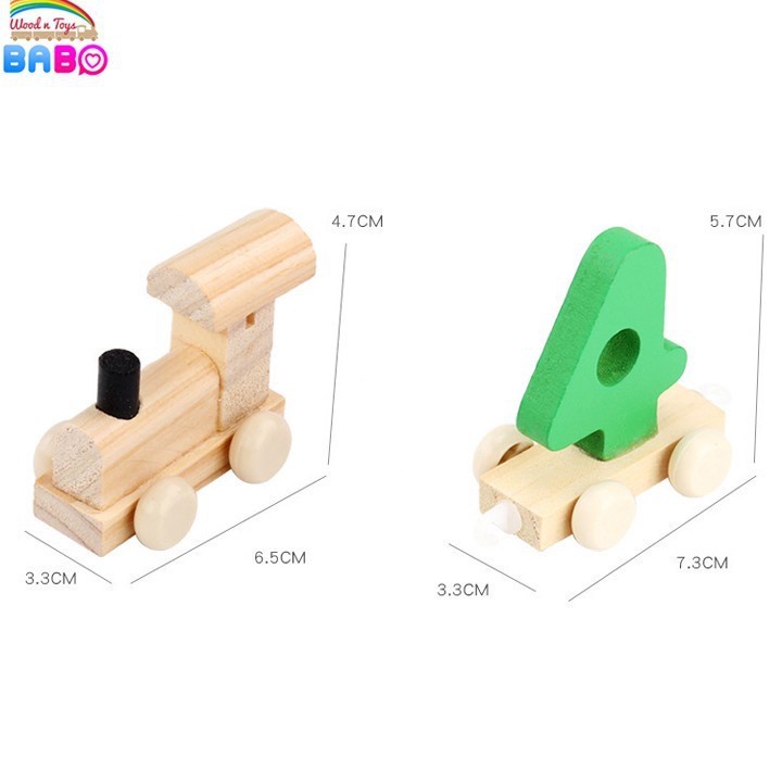 Đoàn tàu chở số bằng gỗ cho bé