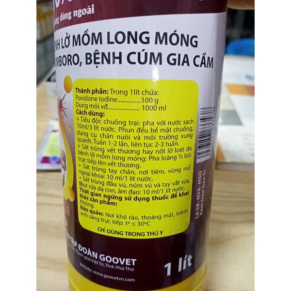 ( xả kho) Sát trùng chuồng trại- thuốc thú y chai 1 lít