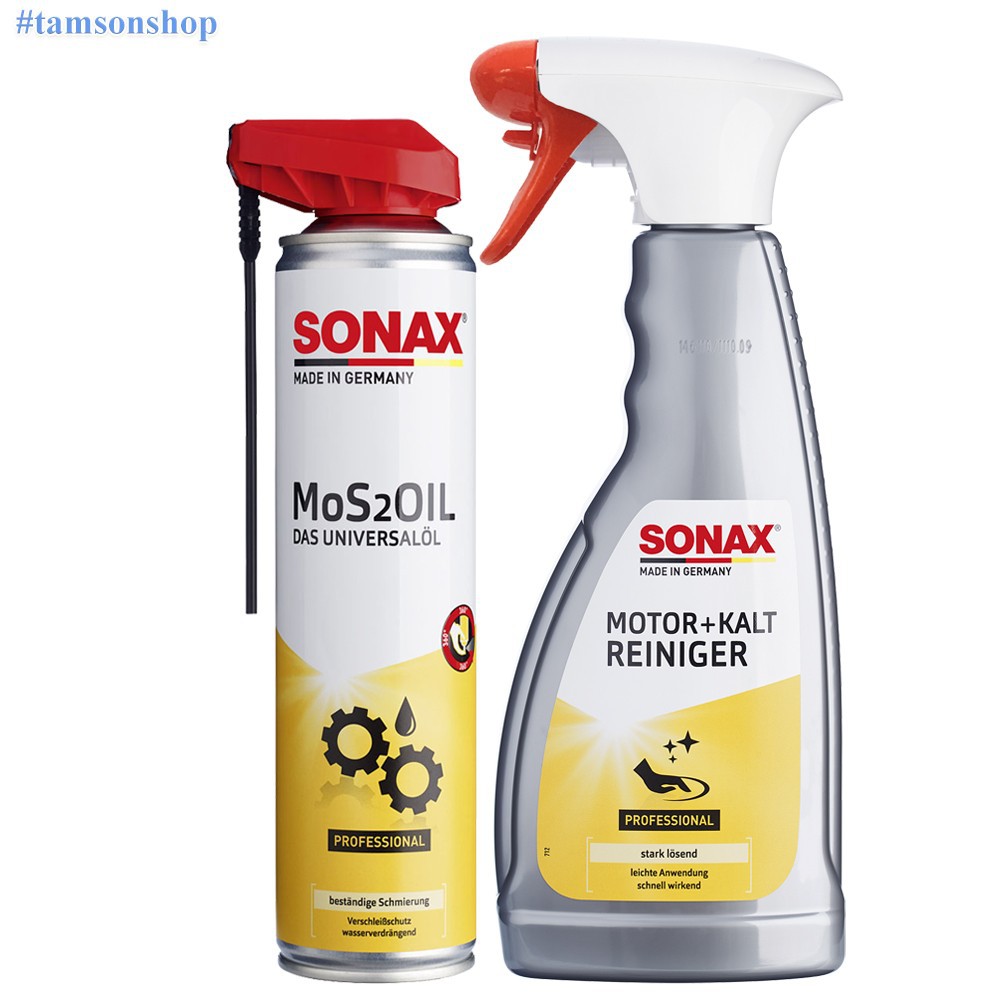 Sonax Tẩy Rửa Khoang Máy Và Dầu Mos2oil Phủ Bảo Vệ Chống Rỉ