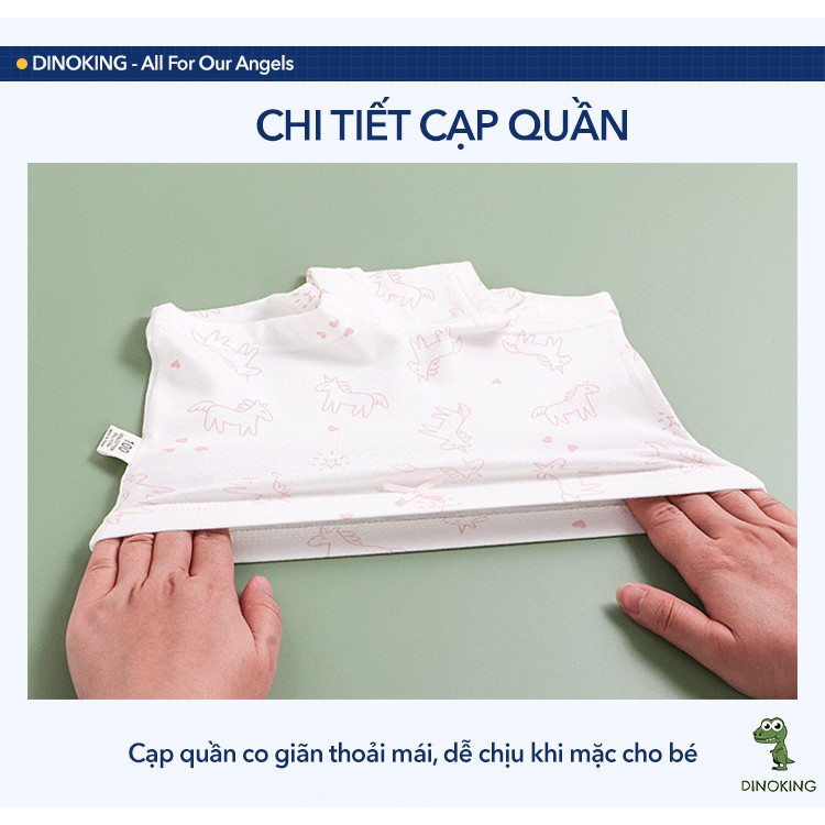 Quần chip bé gái DINOKING Combo 3 chiếc Quần lót đùi trẻ em cotton cao cấp mềm mại bảo vệ vùng kín QC02