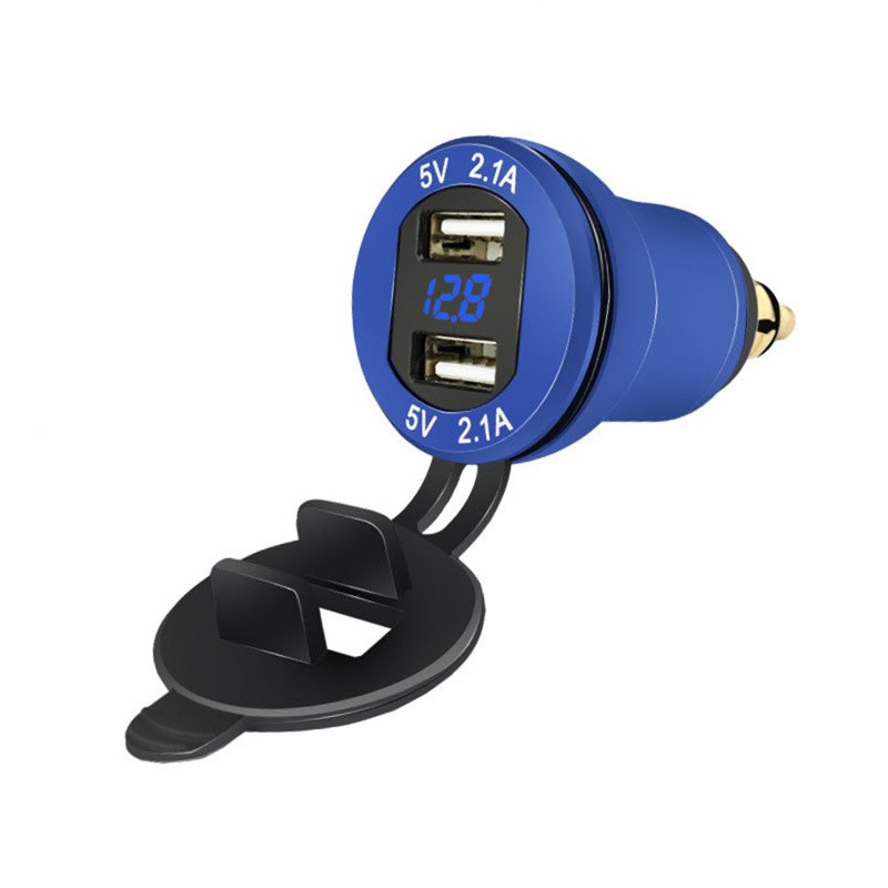 Tẩu Sạc Điện Thoại USB Kép 4 2Amp Có Đèn Led Chuyên Dụng Cho Xe Hơi / Xe Máy