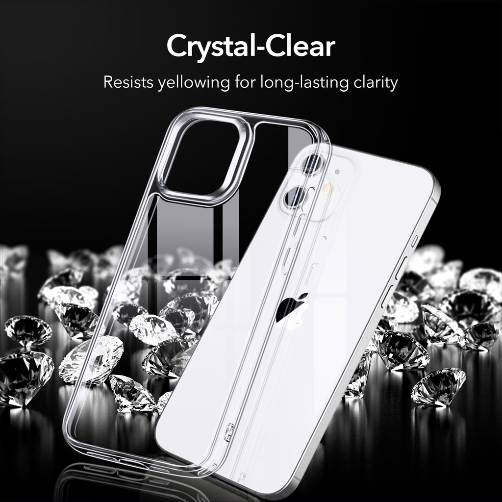 Vỏ điện thoại ESR cho iPhone 12 mini / iPhone 12/12 Pro Max Vỏ kính cường lực Clear Cover