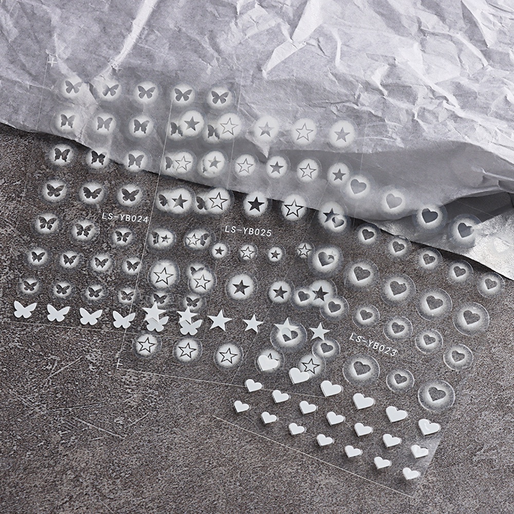 Miếng Dán Trang Trí Móng Tay 3D Hình Trái Tim Xinh Xắn