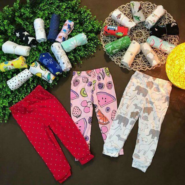 Combo 10 quần cotton dài cho bé