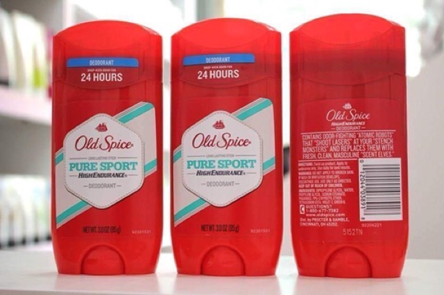 🔲SÁP LĂN KHỬ MÙI OLD SPICE Pure Sport High Endurance Long Lasting Đeoorant 85g