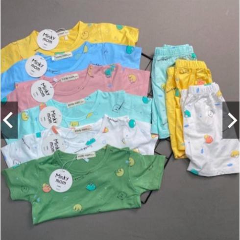 Bộ Minky Mom Cộc Tay  siêu mềm mịn mát cho bé trai bé gái hàng thun lạnh