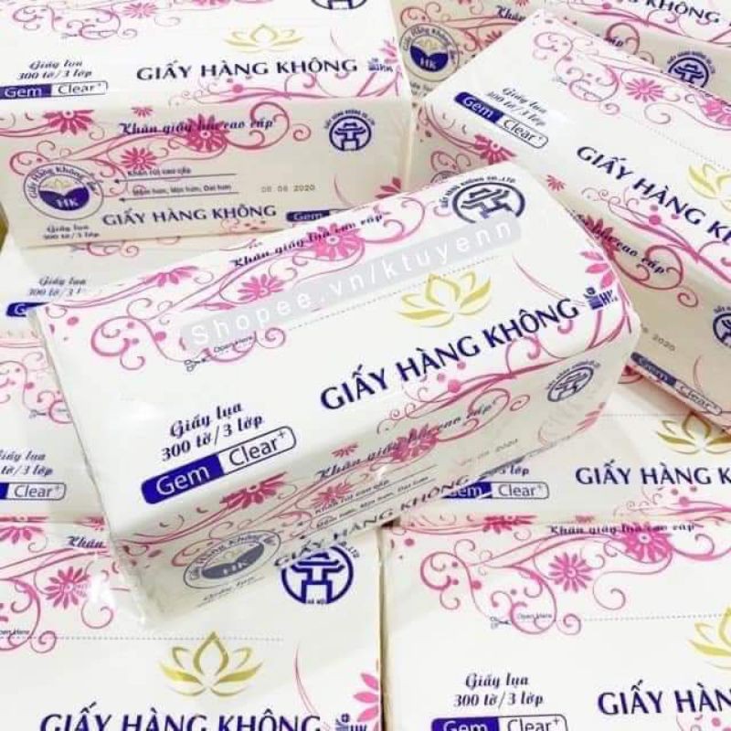 GIẤY HÀNG KHÔNG 1 GÓI KHĂN GIẤY RÚT 3 LỚP 300 TỜ